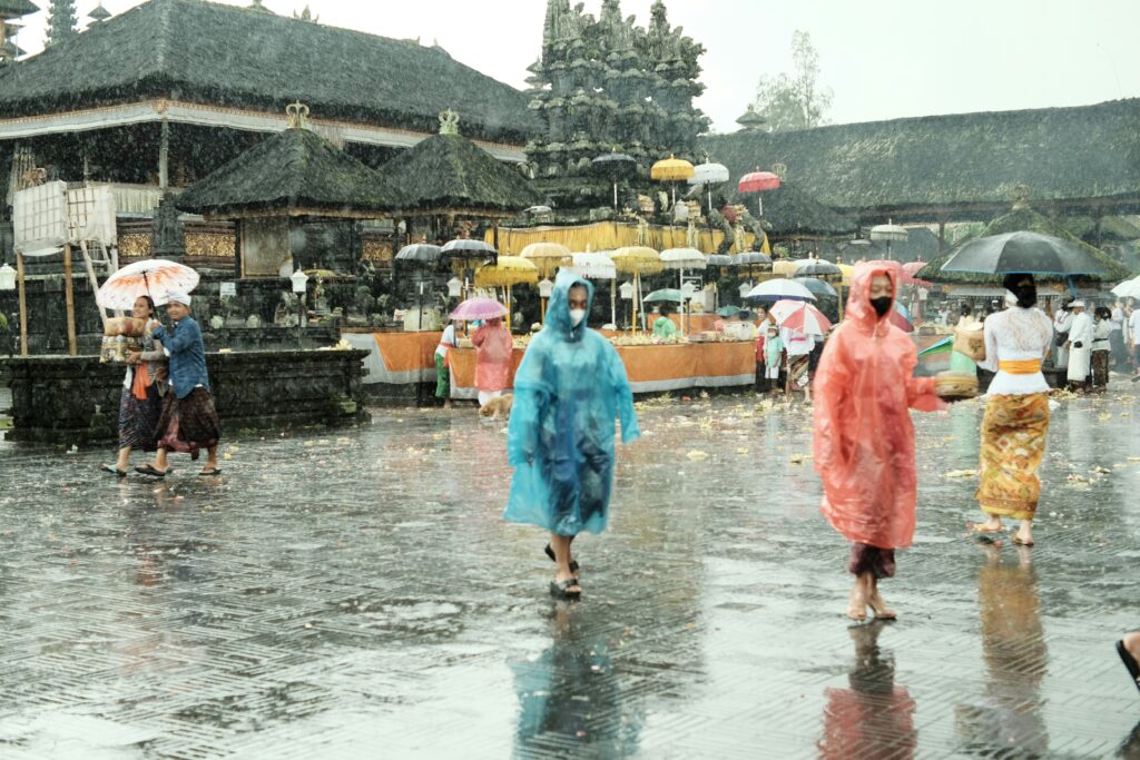 Rain at an outdoor festival